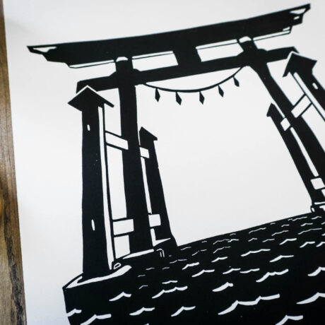 Linogravure-torii-flottant-japon-3