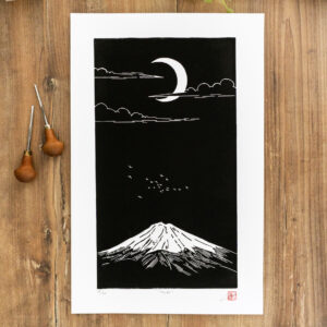 linogravure mont fuji