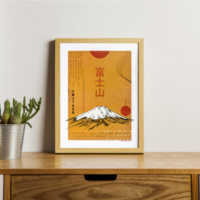 Poster japon couleur Fuji