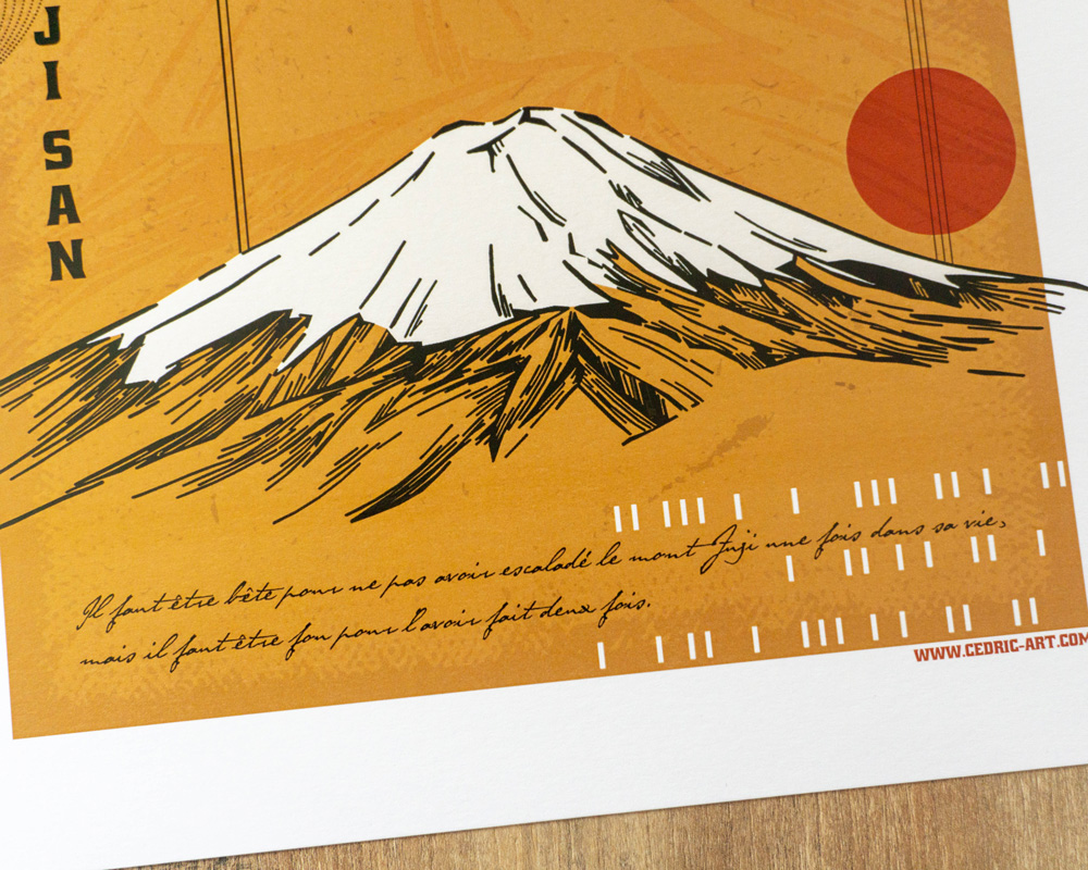 Poster Japon Couleur Fuji 30x40 cm - CÉDRIC FOURNIER - Illustrations &  affiches