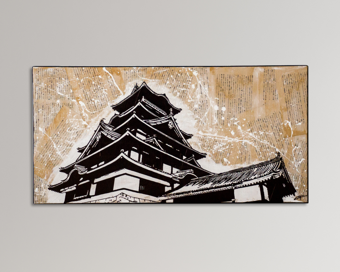 Tableau japon collage Nihon-jo - CÉDRIC FOURNIER - Illustrations & affiches